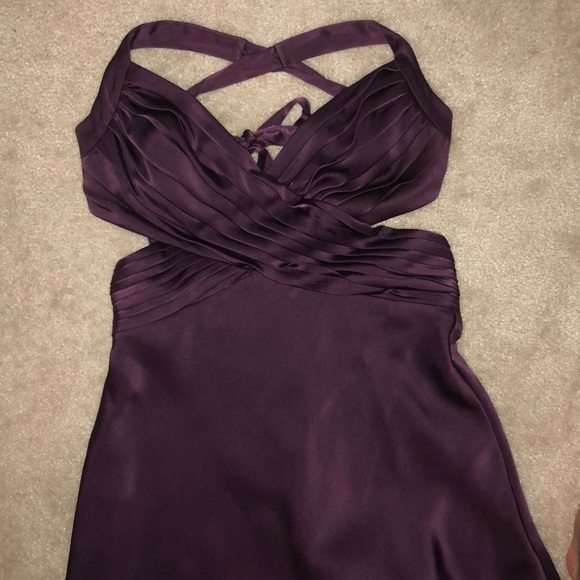 Purple long satin gown NWOT - Picture 1 of 6